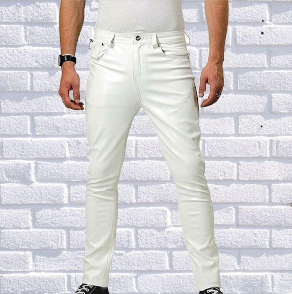 Ron Tomson Waist 30" White leather pants - Picture 6 of 12